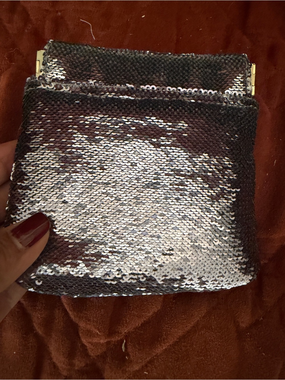 Reversible Sequin Coin Purse - Picture 3 of 4